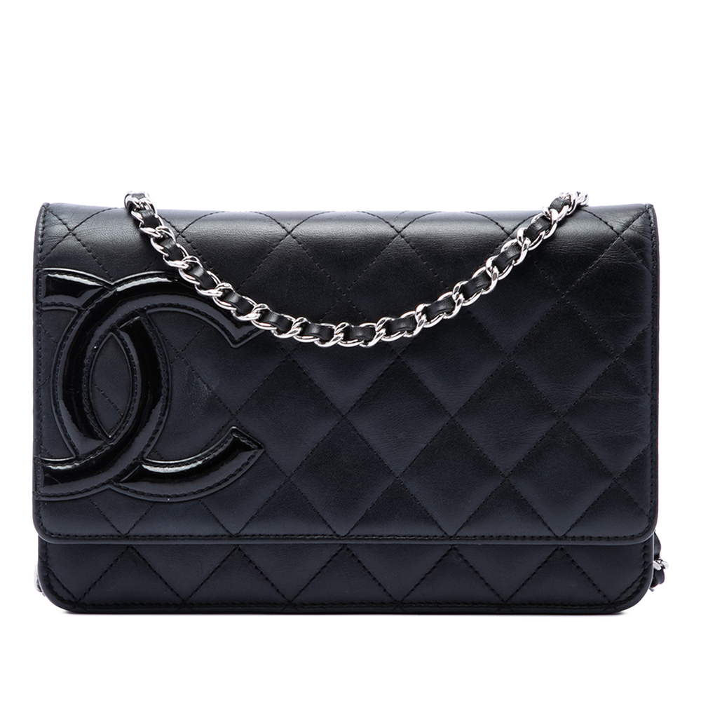 Pre-Loved Chanel Quilted Lambskin Cambon Ligne Wallet On Chain
